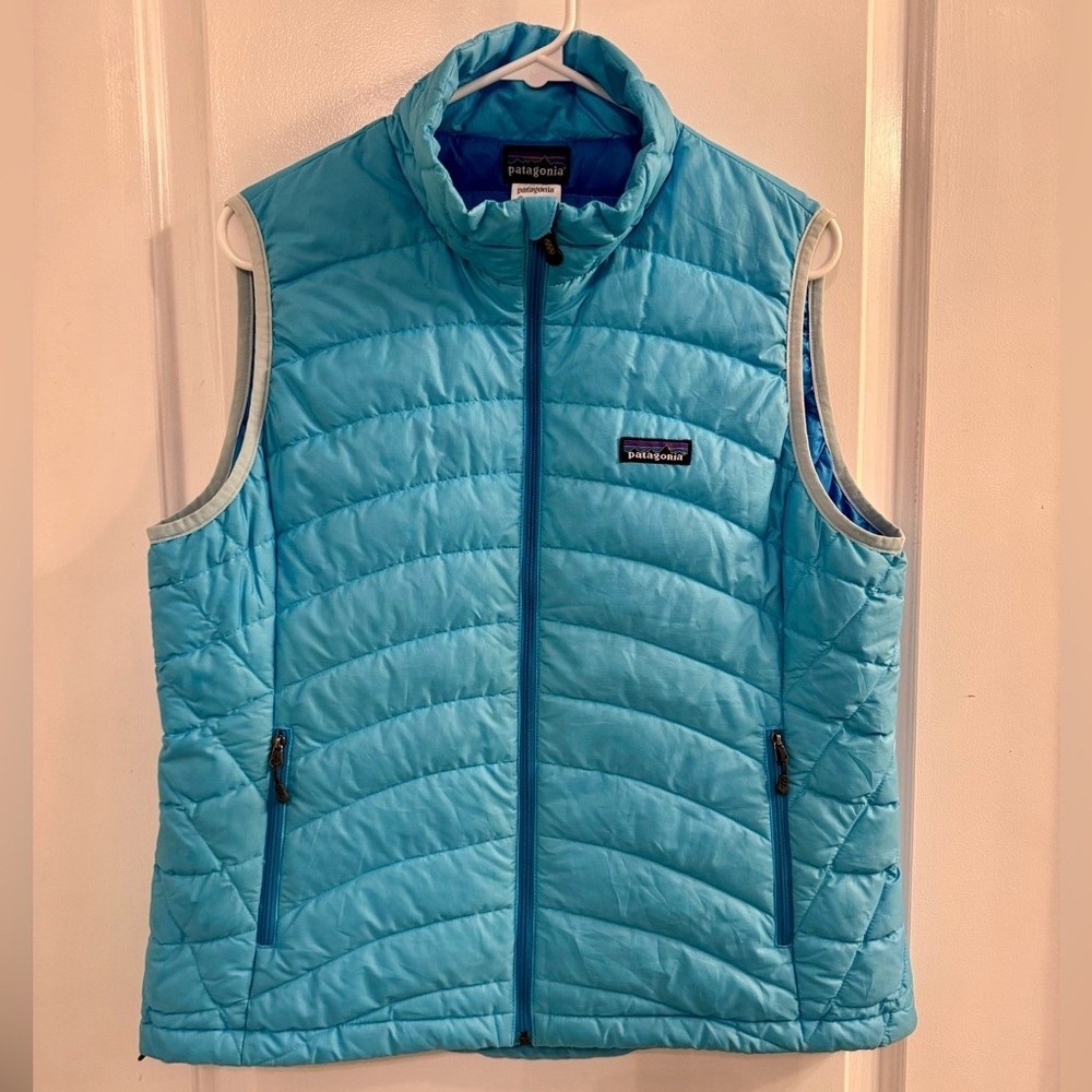 Patagonia Down Sweater Vest Sky Blue Womens Large